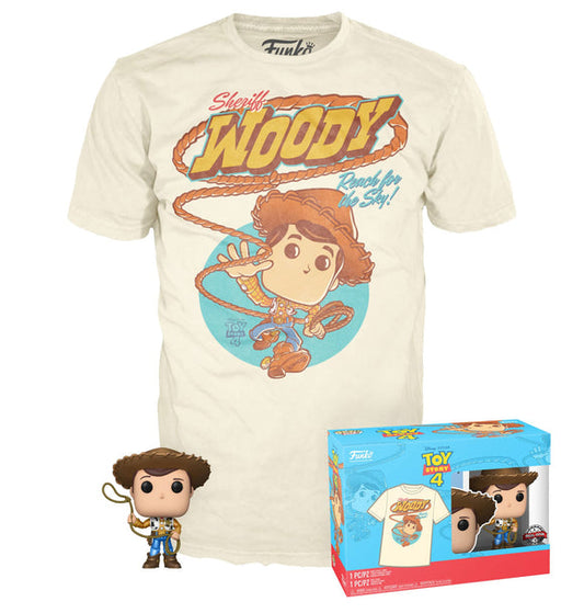 בובת פופ! אודי עם חולצה מתנה-Woody toy story funko pop plus shirt